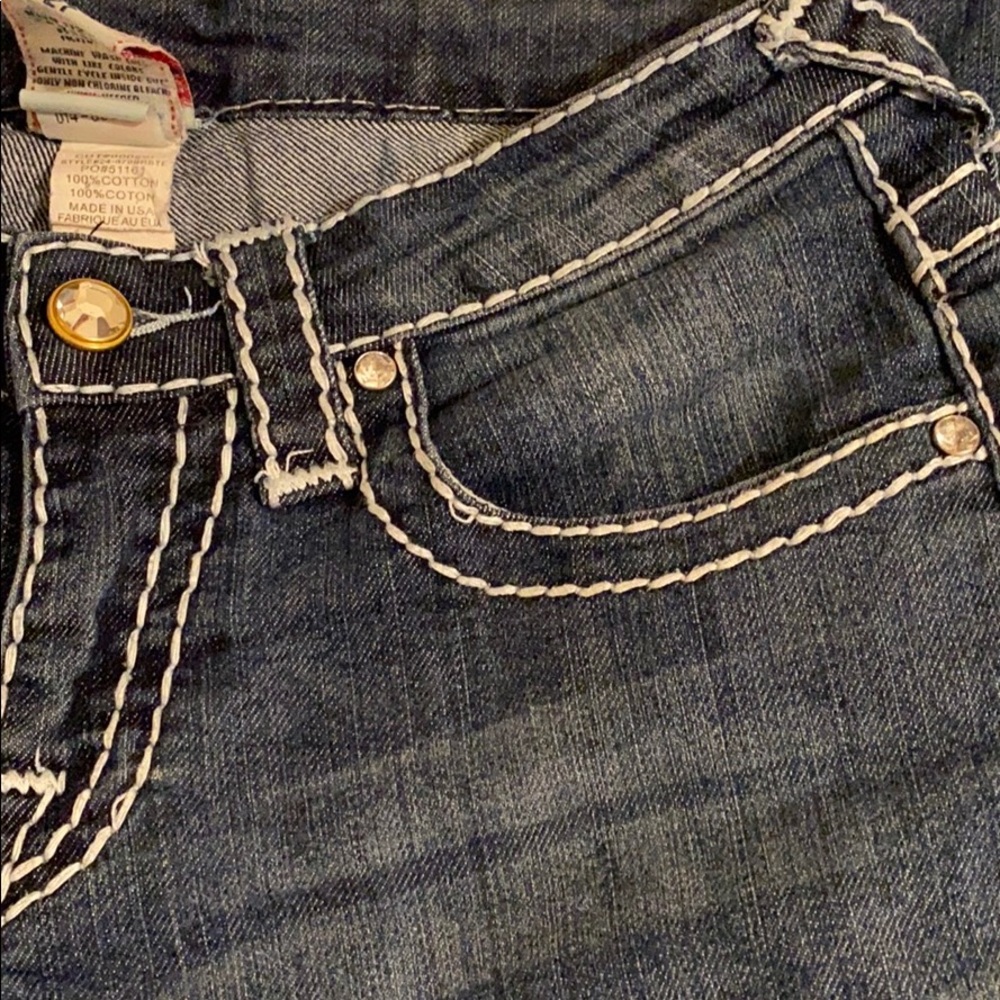 TRUE RELIGION Jeans Joey T with Crystal Buttons 27 - Picture 8 of 10